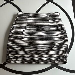 Chelsea & Theodore Black and White Geometric Pencil Skirt